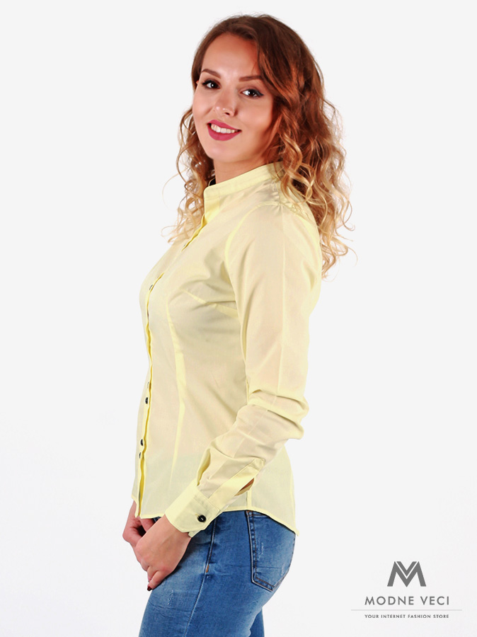 žltá košeľa pre ženy v slimfit strihu značky VERSABE