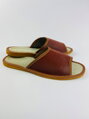 Pánske kožené papuče v hnedej farbe 18B