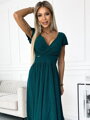 Midi dámske trblietavé šaty 425-6 MATILDE smaragd