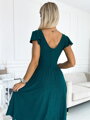 Midi dámske trblietavé šaty 425-6 MATILDE smaragd