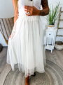 Nádherná týlová sukňa v bielej farbe 